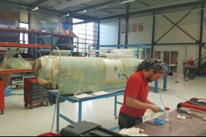 Canoe fairing repair in progress at SPECTO Aerospace
